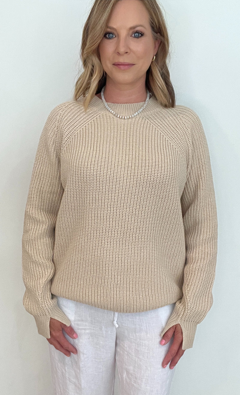 Autumn Waves Sweater-Tan