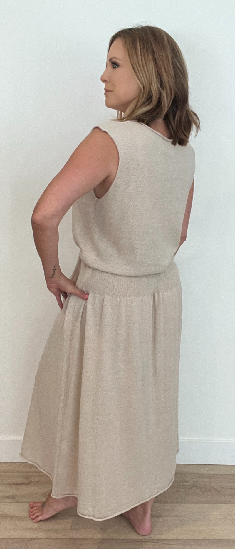 Cambria Knit Dress-Natural