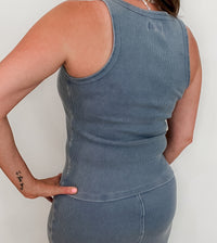 Ginny Cotton Tank-Blue