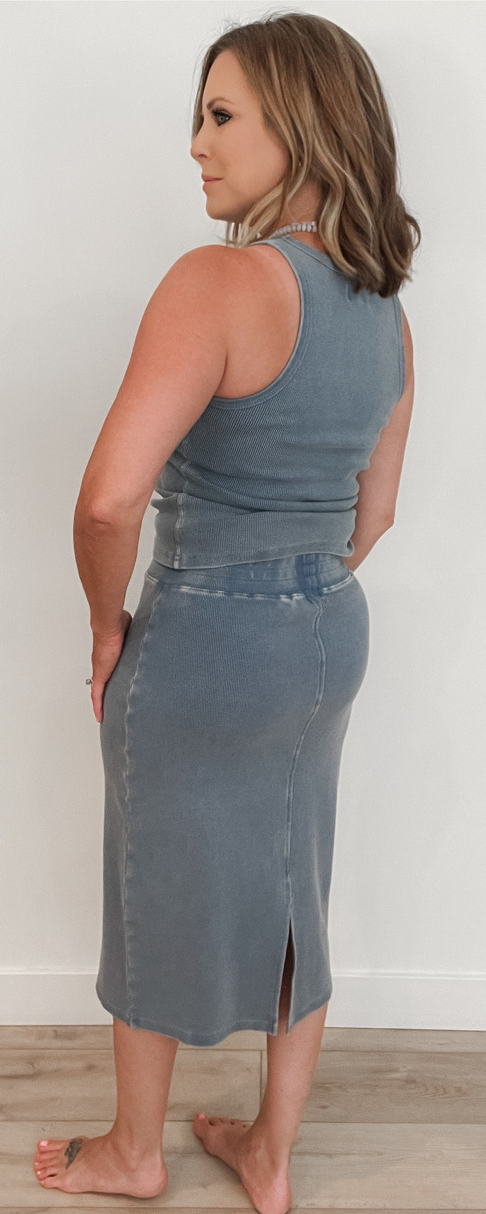 Ginny Cotton Skirt-Blue