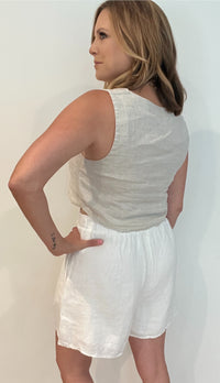 Summertime Linen Shorts-White