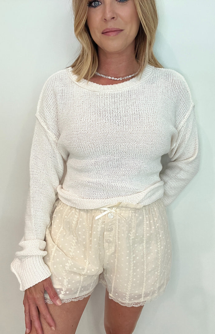 Sweet Nothings Shorts-Cream