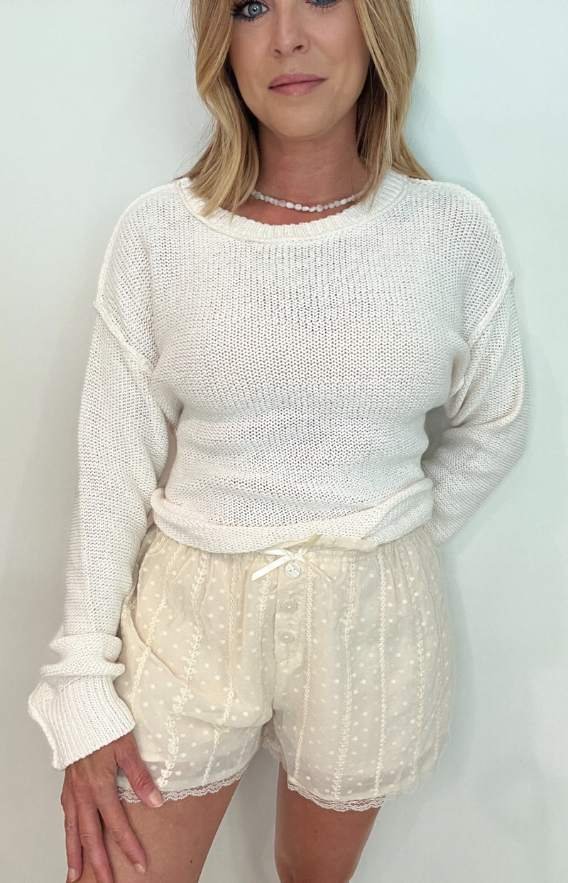 Sweet Nothings Shorts-Cream