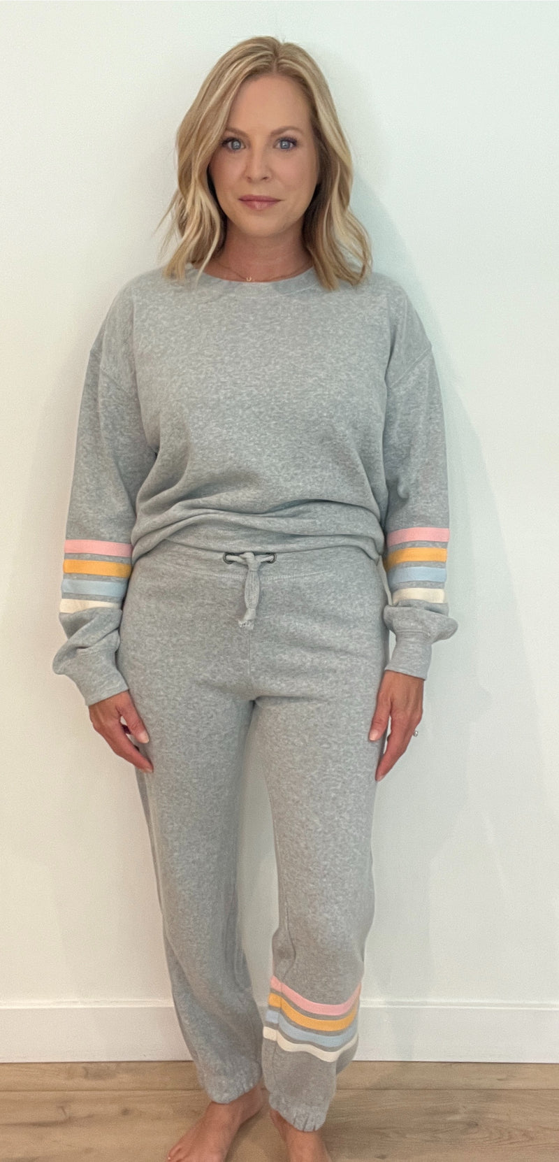 Ocean Waves Jogger-Grey/Sunset Stripes