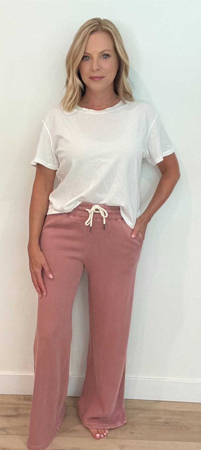 Early Riser Sweat Pants-Rose