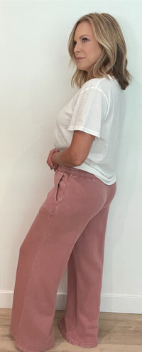 Early Riser Sweat Pants-Rose
