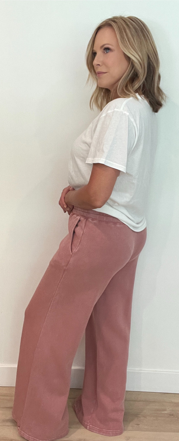 Early Riser Sweat Pants-Rose
