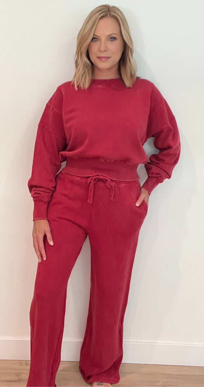 Garnet Sweatpants-Red