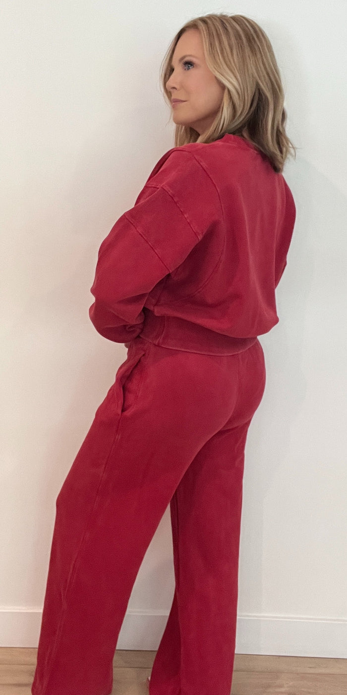 Garnet Sweatpants-Red