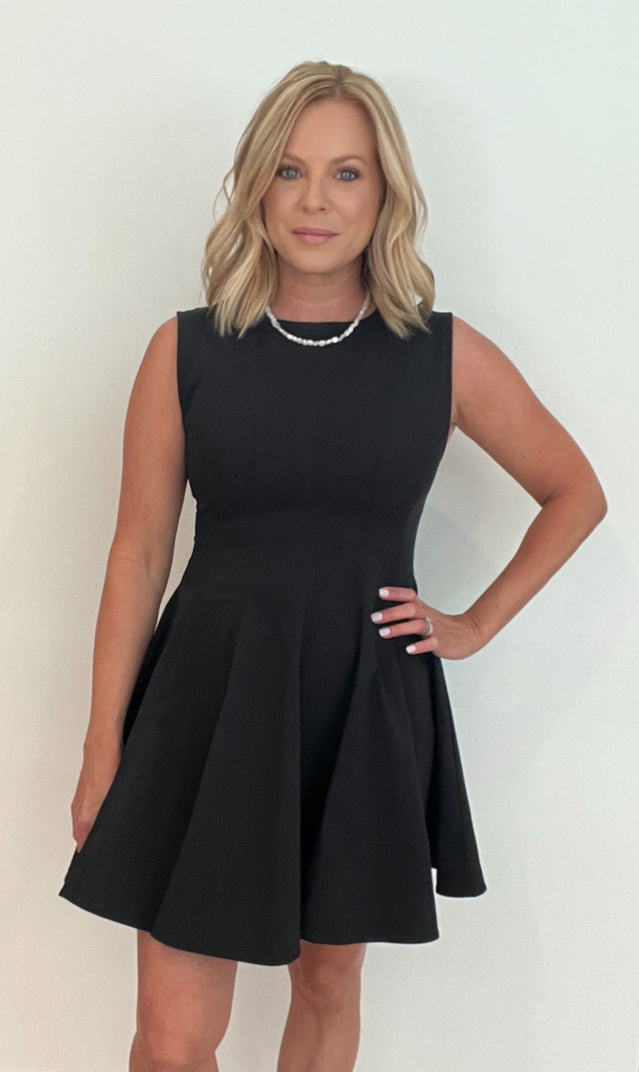Audrey Skater Dress-Black