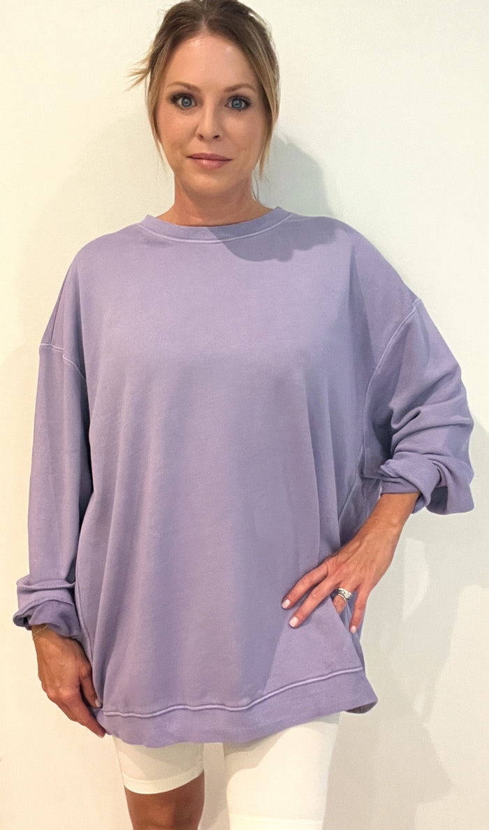 Kenzie Cotton Pullover-Lavender