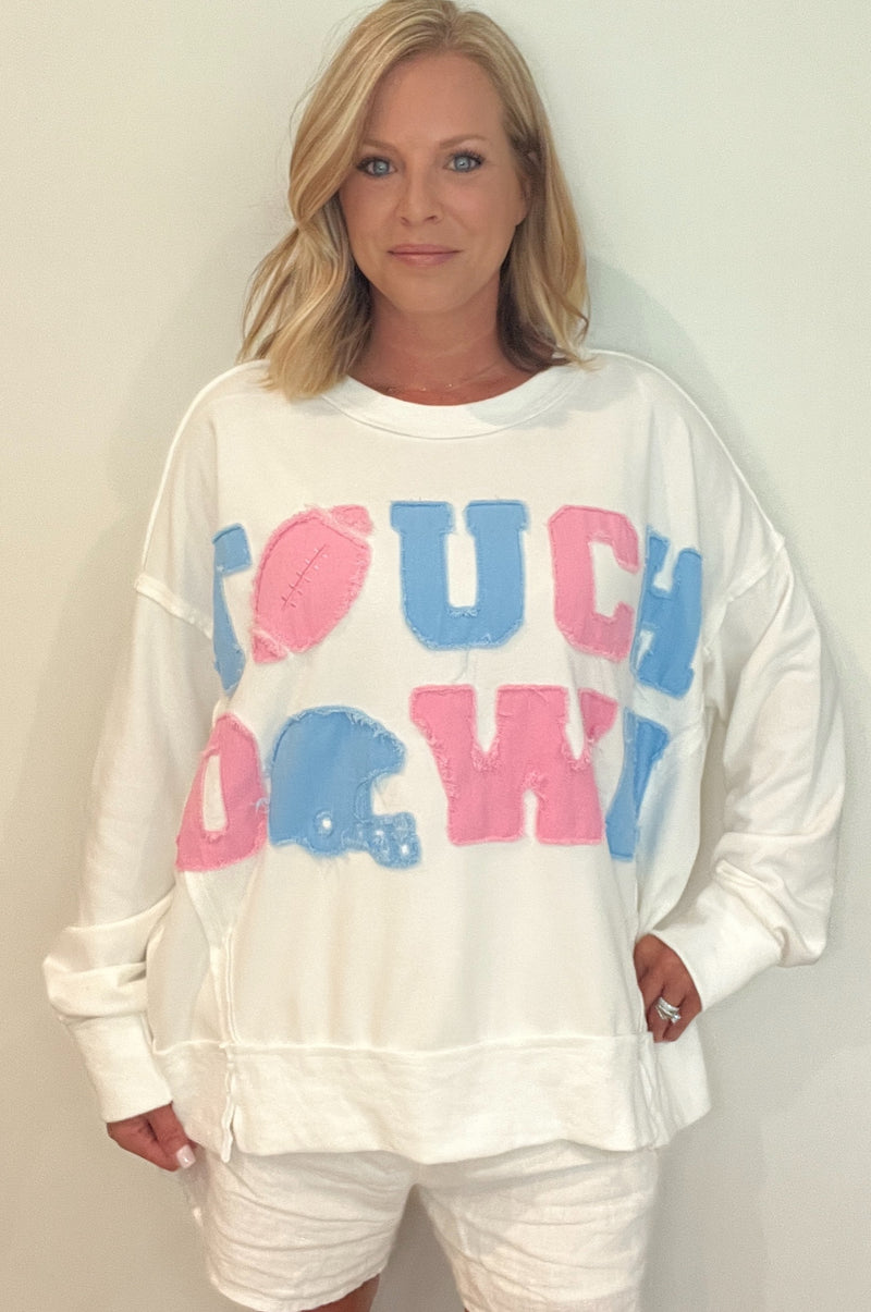 Touchdown Pullover-Pink/Blue