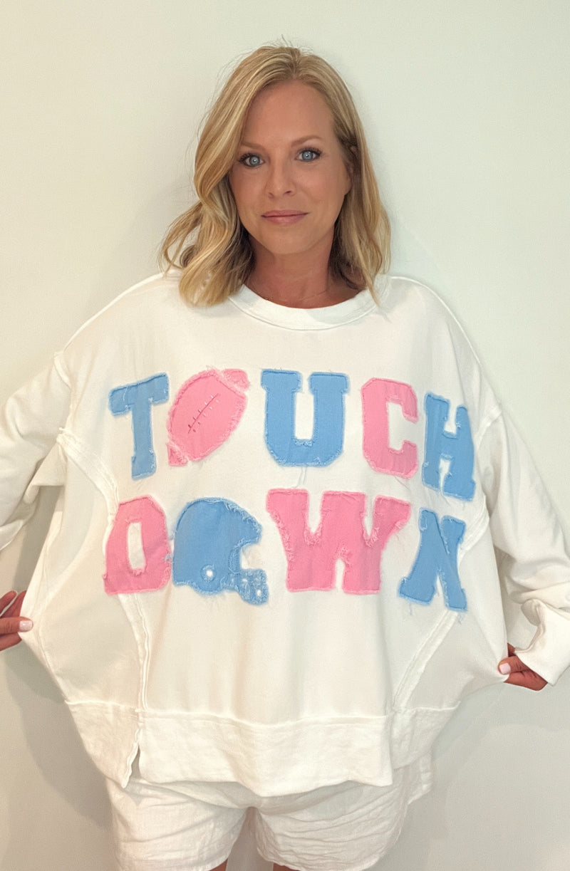 Touchdown Pullover-Pink/Blue