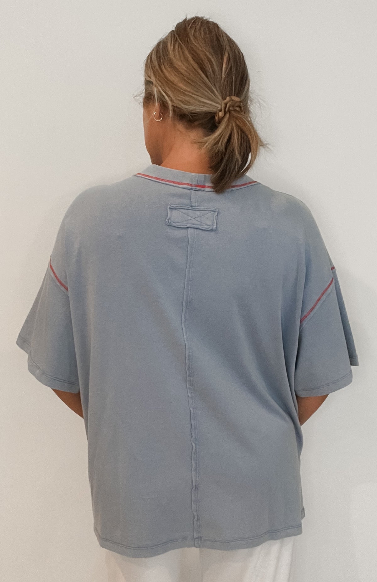 Jessie Contrast Tee-Blue