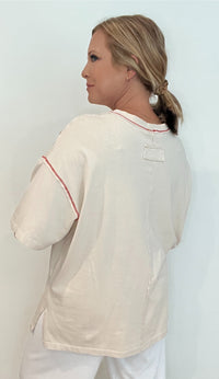 Jessie Contrast Tee-Chalk