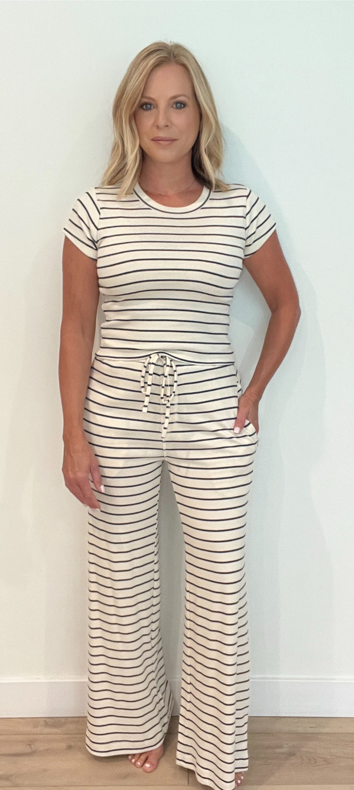 Slow Days Stripe Set-Cream/Black