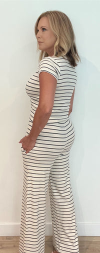 Slow Days Stripe Set-Cream/Black