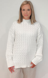 White Sands Cable Knit Sweater