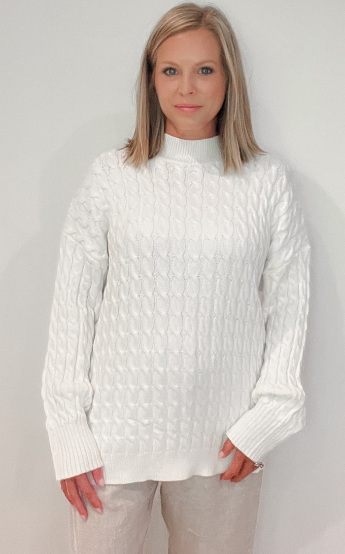 White Sands Cable Knit Sweater