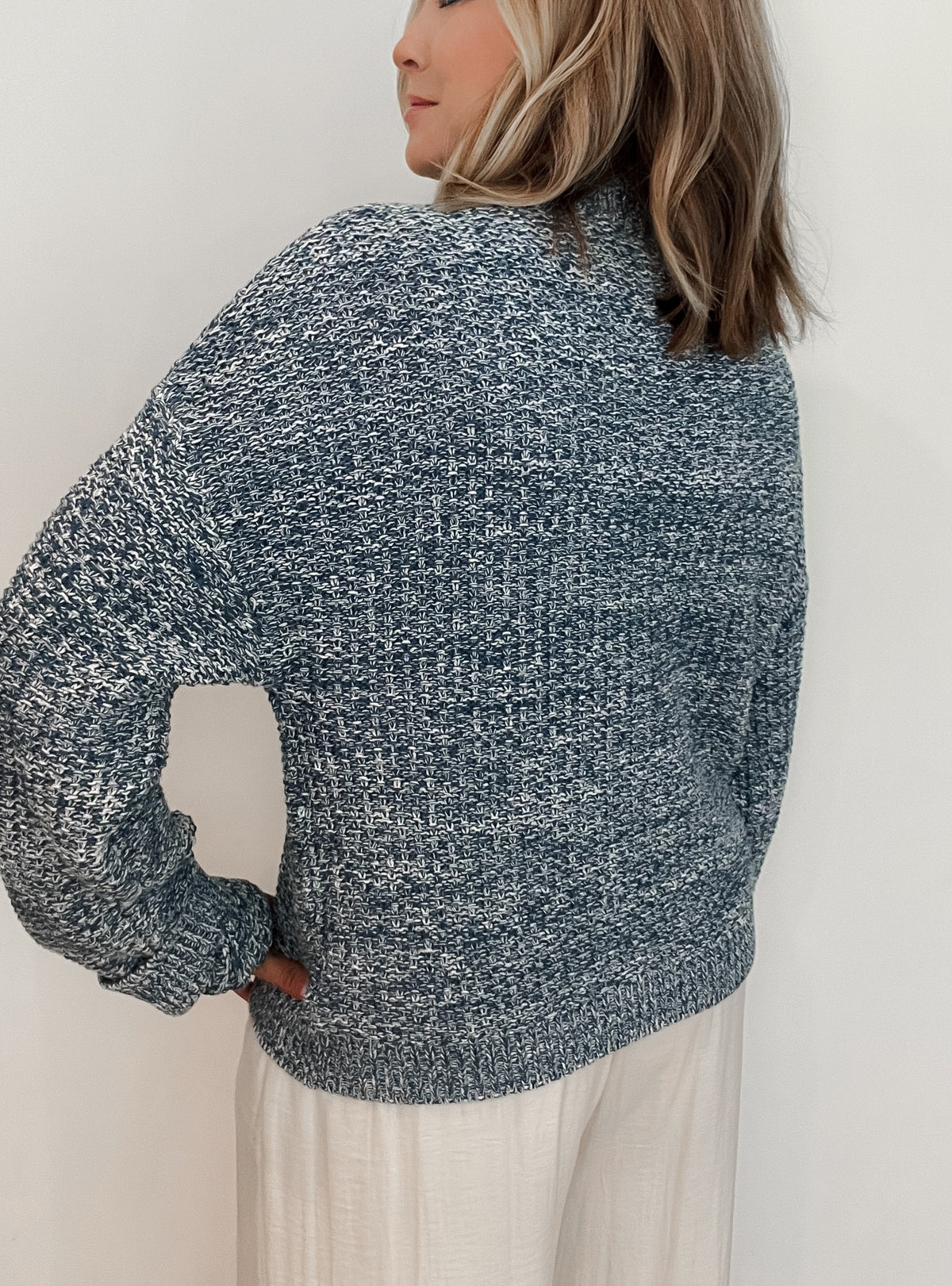 Azure Marled Sweater-Denim Blue