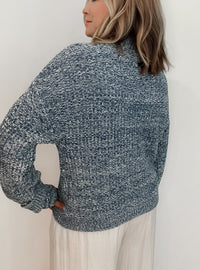 Azure Marled Sweater-Denim Blue