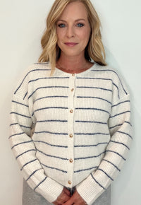 Autumn Tide Sweater-Ivory/Navy