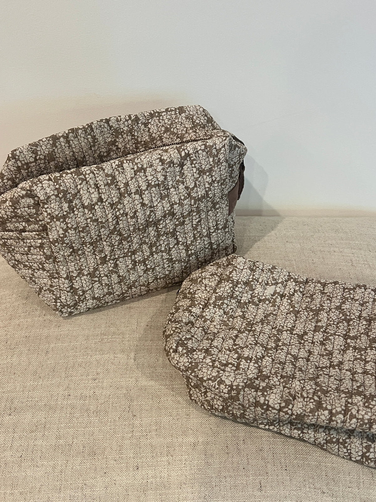 Judith Quilted Pouch-Taupe