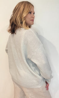 Be Happy Sweater-Light Blue