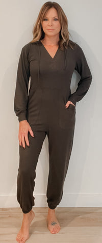 Gwen Brushed Jumpsuit-Dark Grey