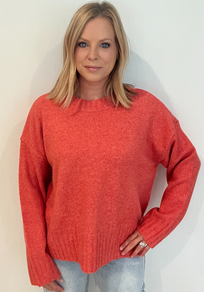 RESTOCKED-Fireside Sweater-Red/Orange