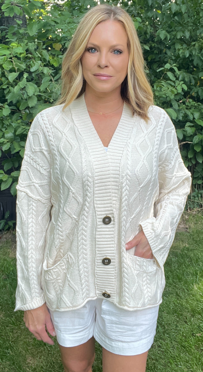 The Lodge Cardigan-Natural