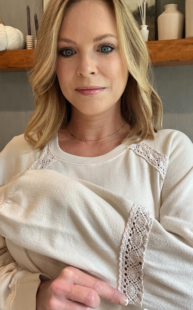 Ella Cotton Pullover-Cream