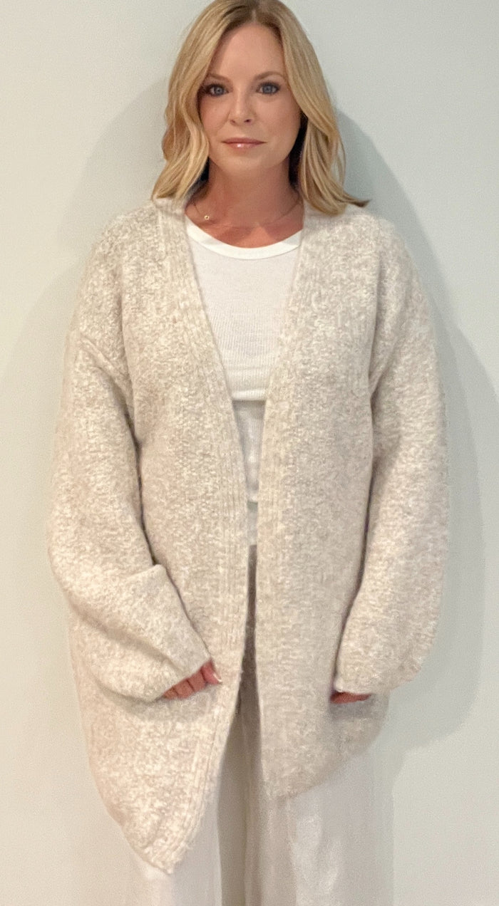 Fawn Oversized Cardigan-Oatmeal