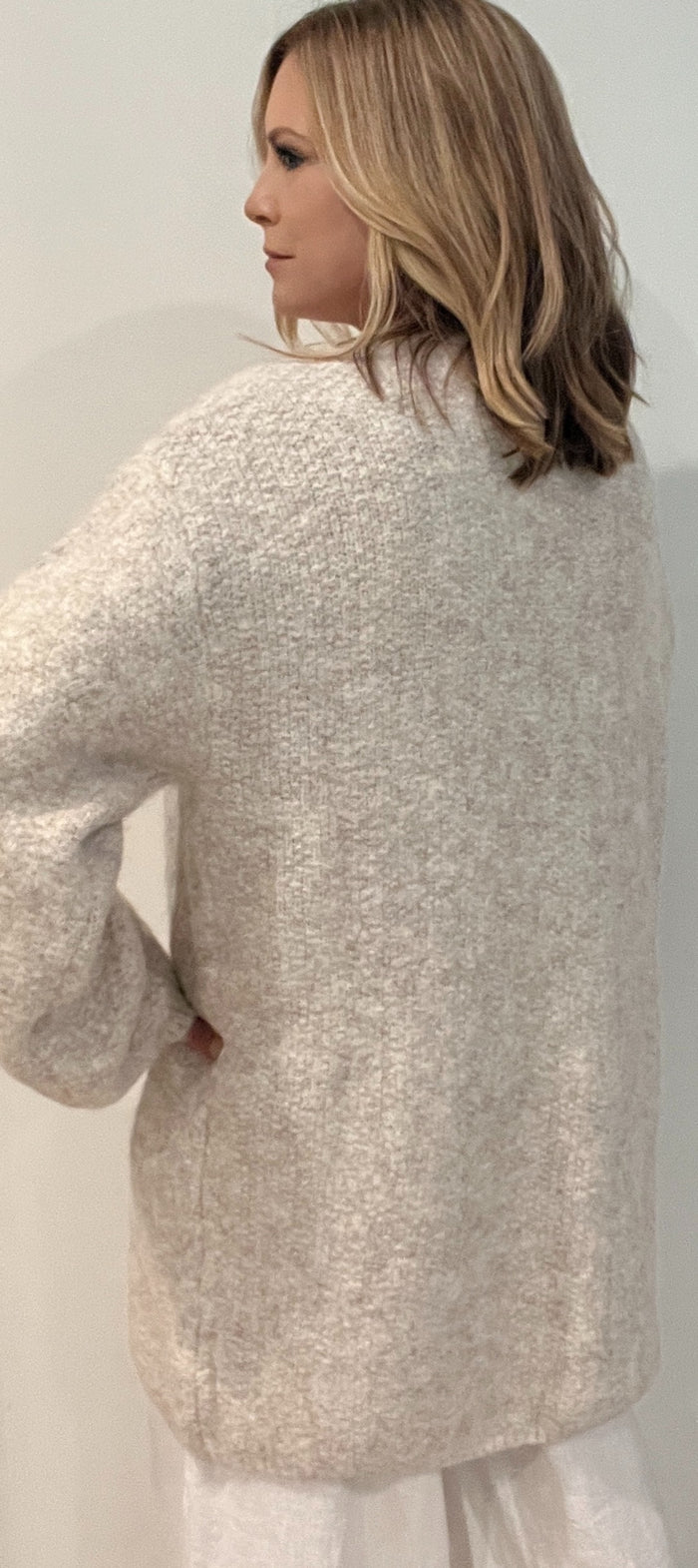 Fawn Oversized Cardigan-Oatmeal