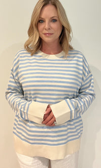 Cloudtide Stripe Sweater-Blue/Ivory