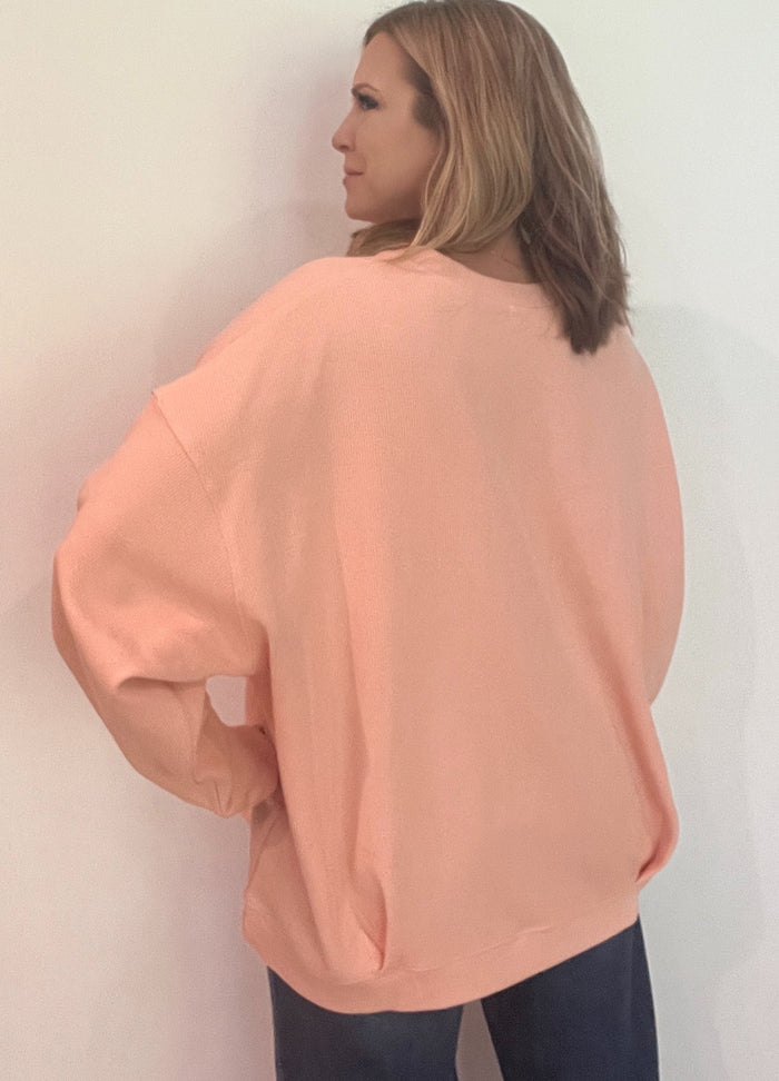 Holland Ribbed Pullover-Apricot