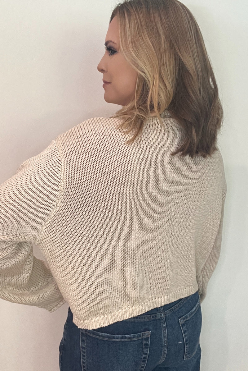 Laurel Cotton Cardigan-Natural