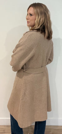 Oaklyn Knit Trench Coat-Camel