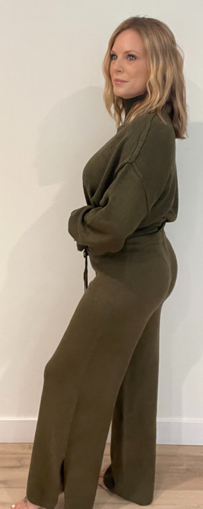 Olivia Knit Pant-Olive