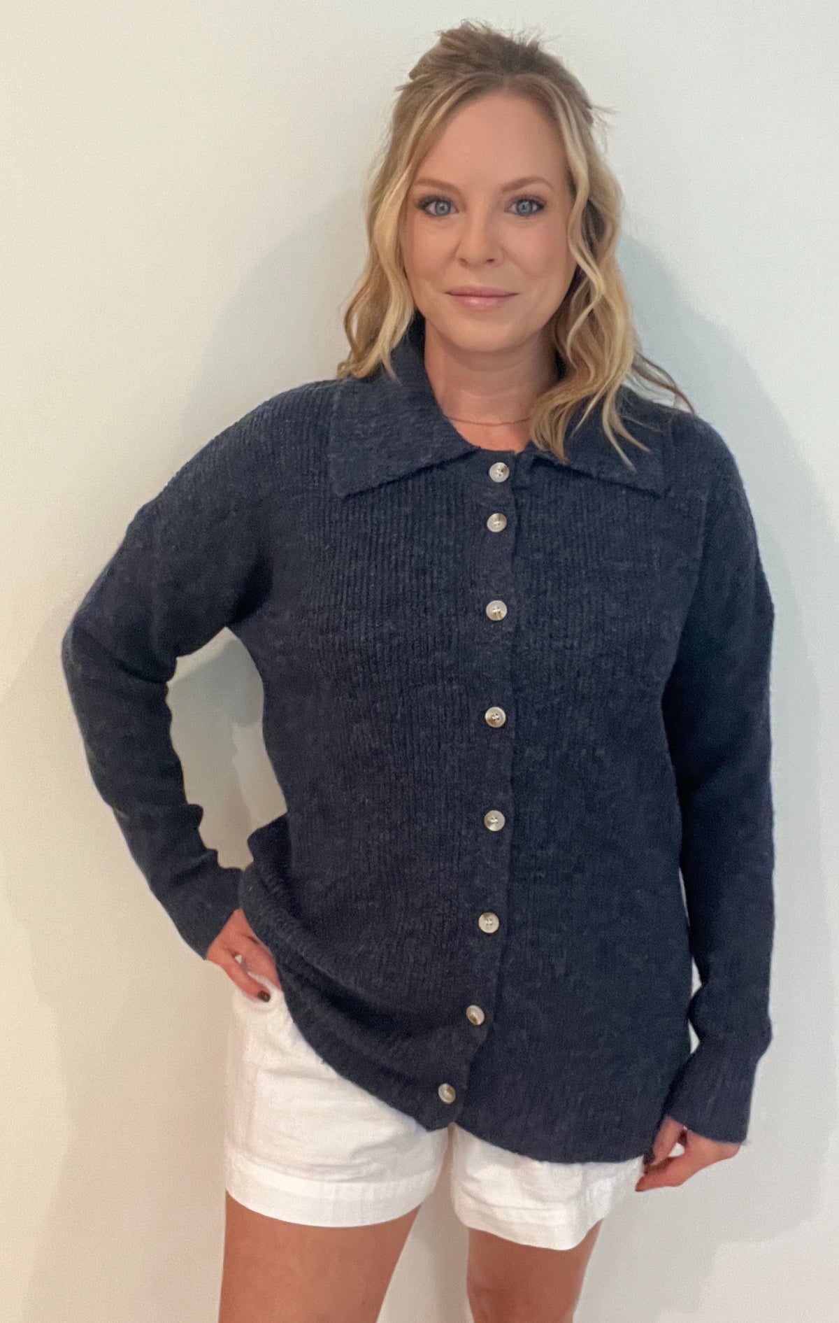 Riverbend Cardigan-Navy