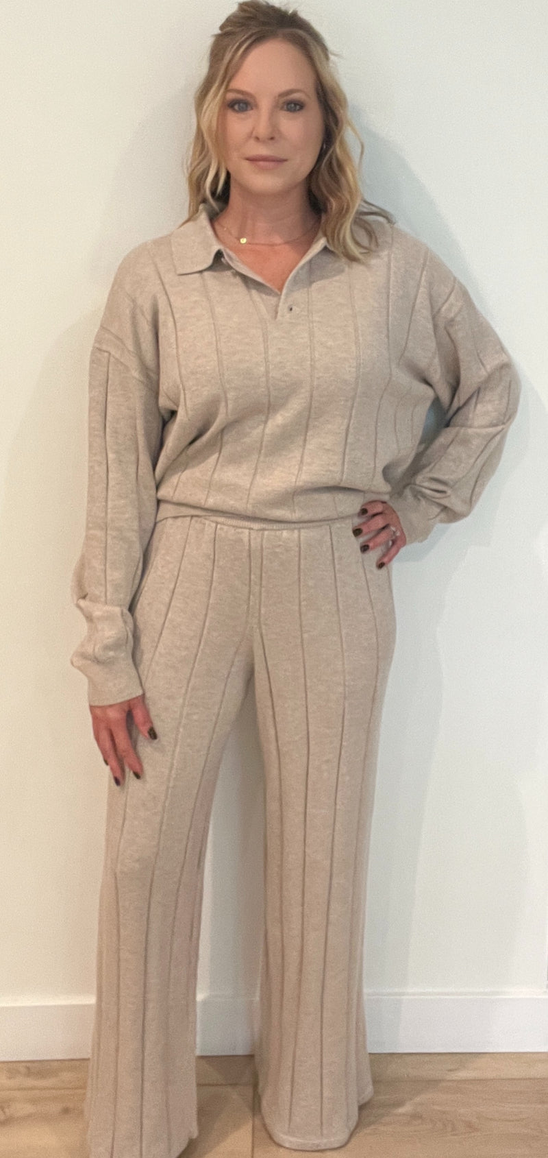 Birchbend Ribbed Pants-Beige