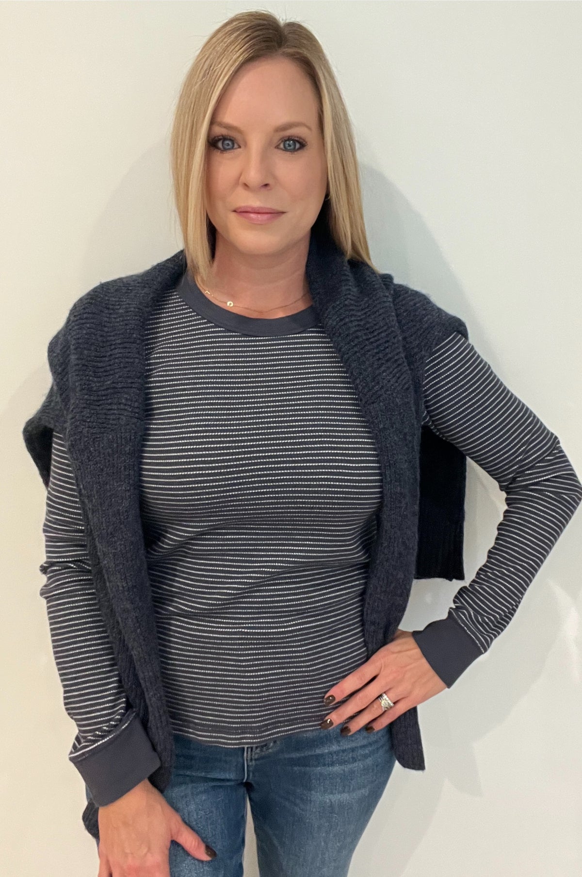 Classic Thermal Top-Charcoal Blue