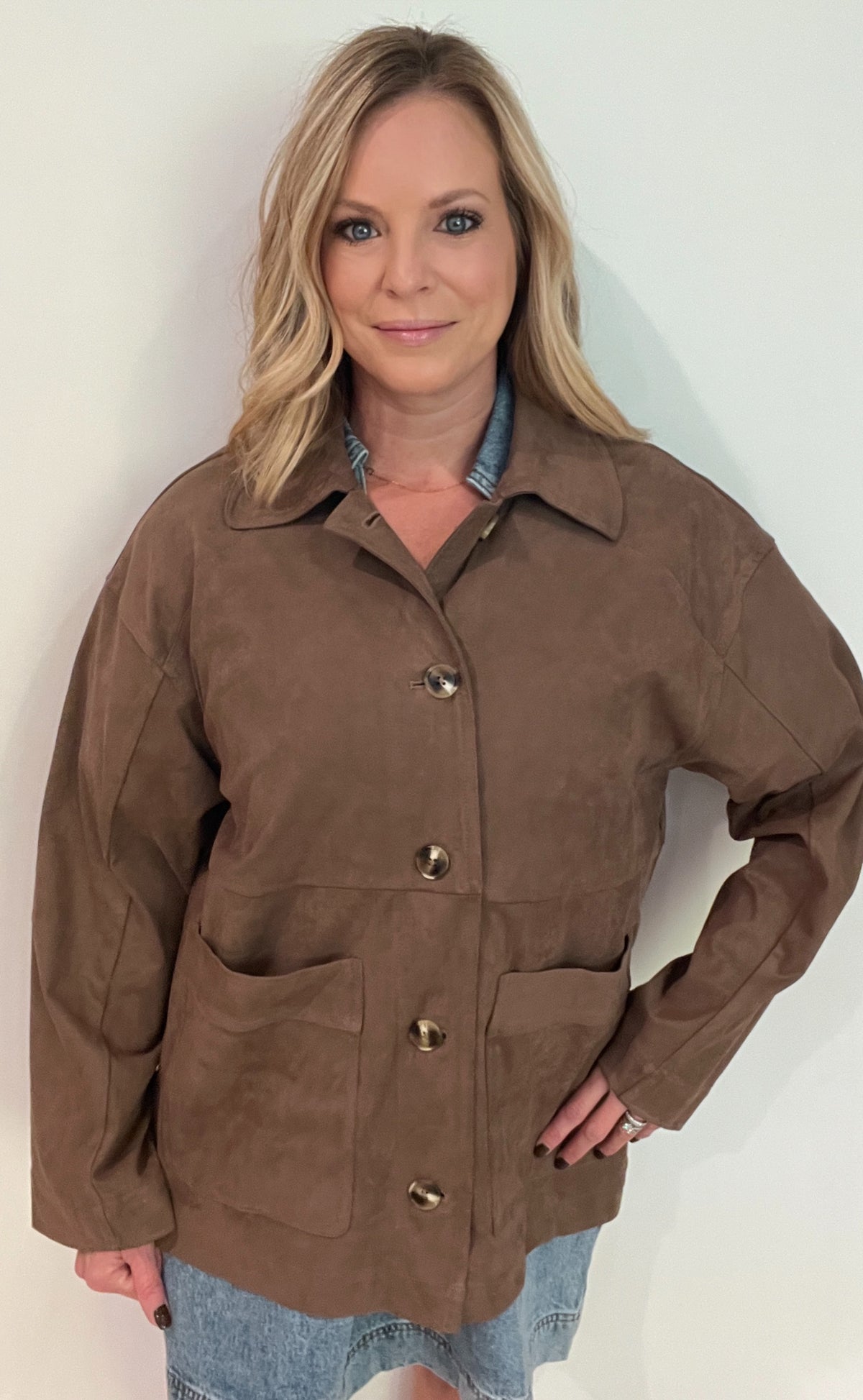 Dakota Suede Jacket-Brown