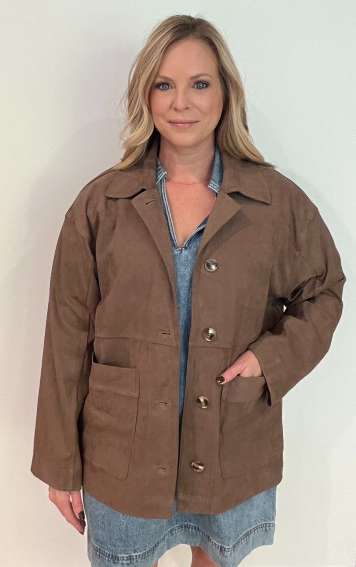 Dakota Suede Jacket-Brown