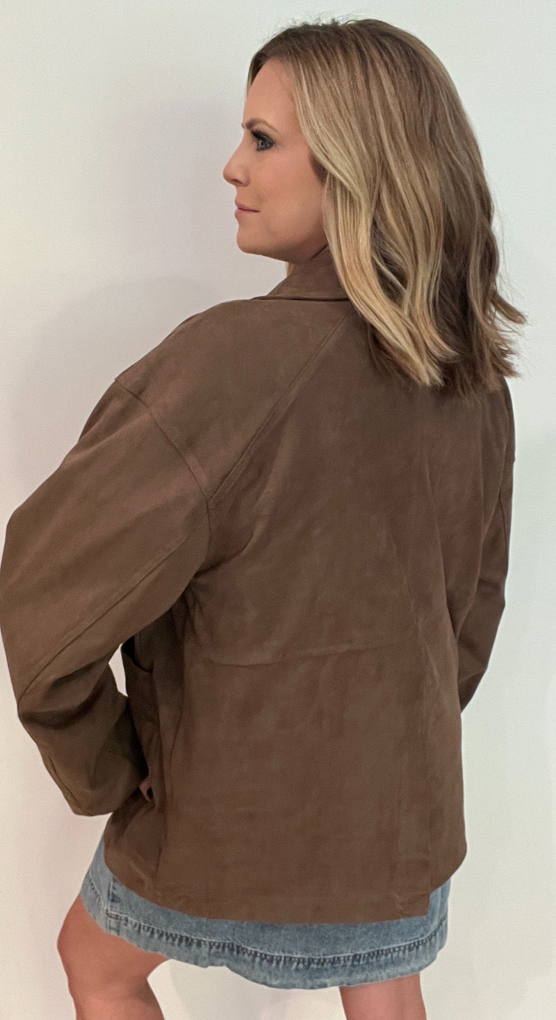 Dakota Suede Jacket-Brown