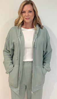 Saturdays Waffle Hoodie-Sage