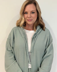 Saturdays Waffle Hoodie-Sage