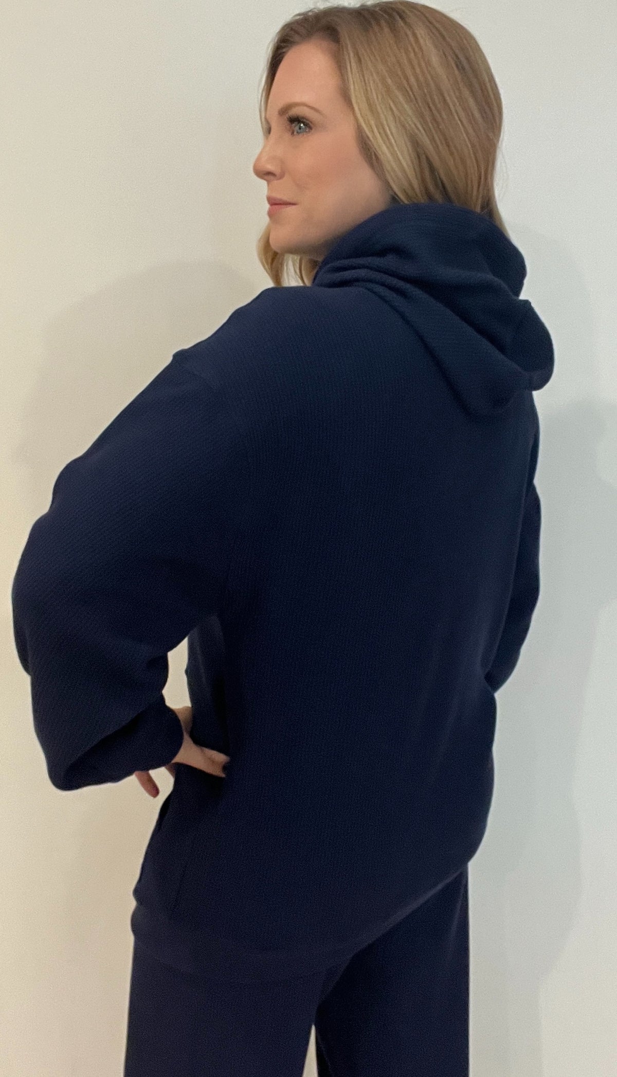 Saturdays Waffle Hoodie-Navy