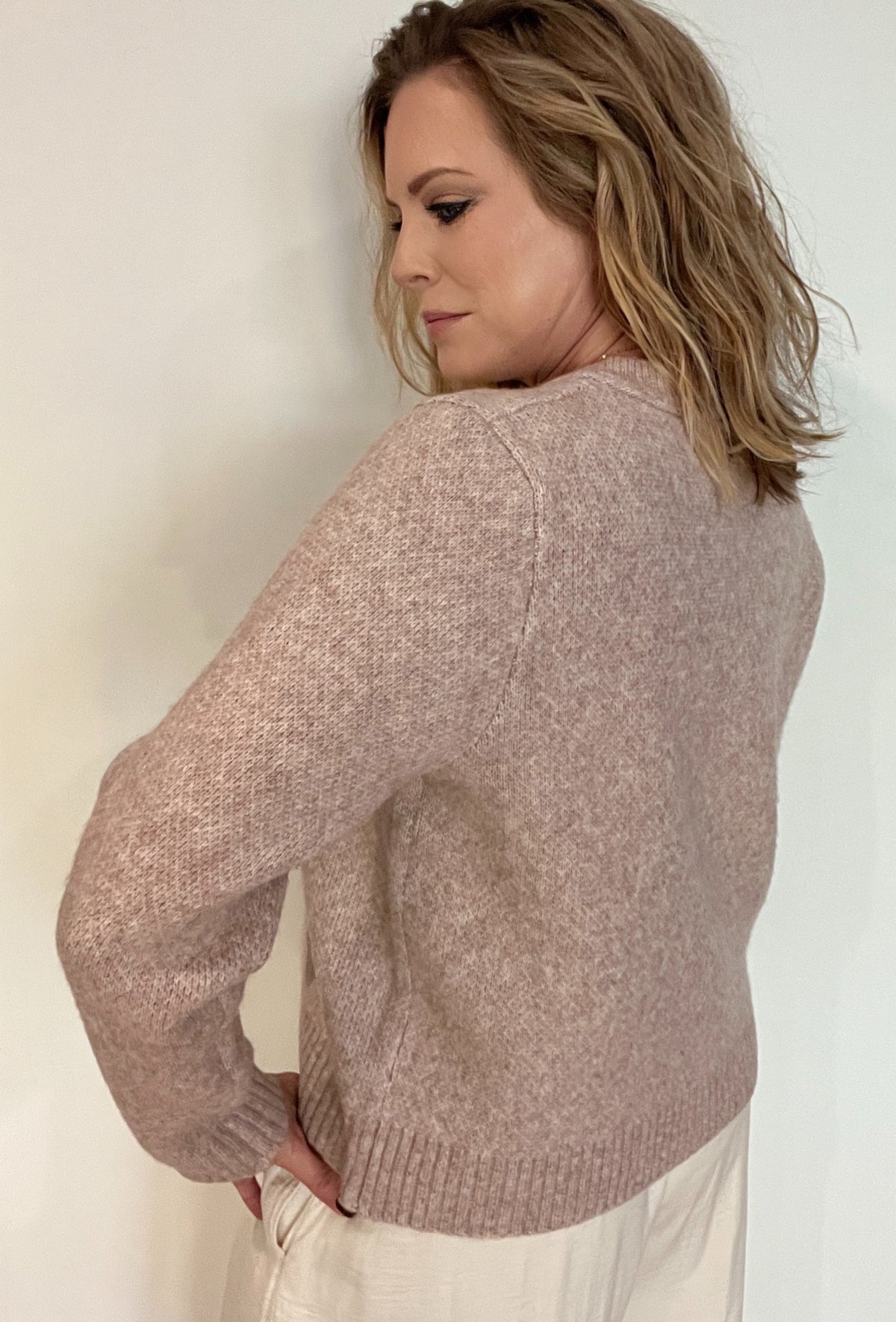 Winslet Argyle Cardigan-Blush
