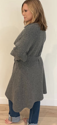 Oaklyn Knit Trench-Grey